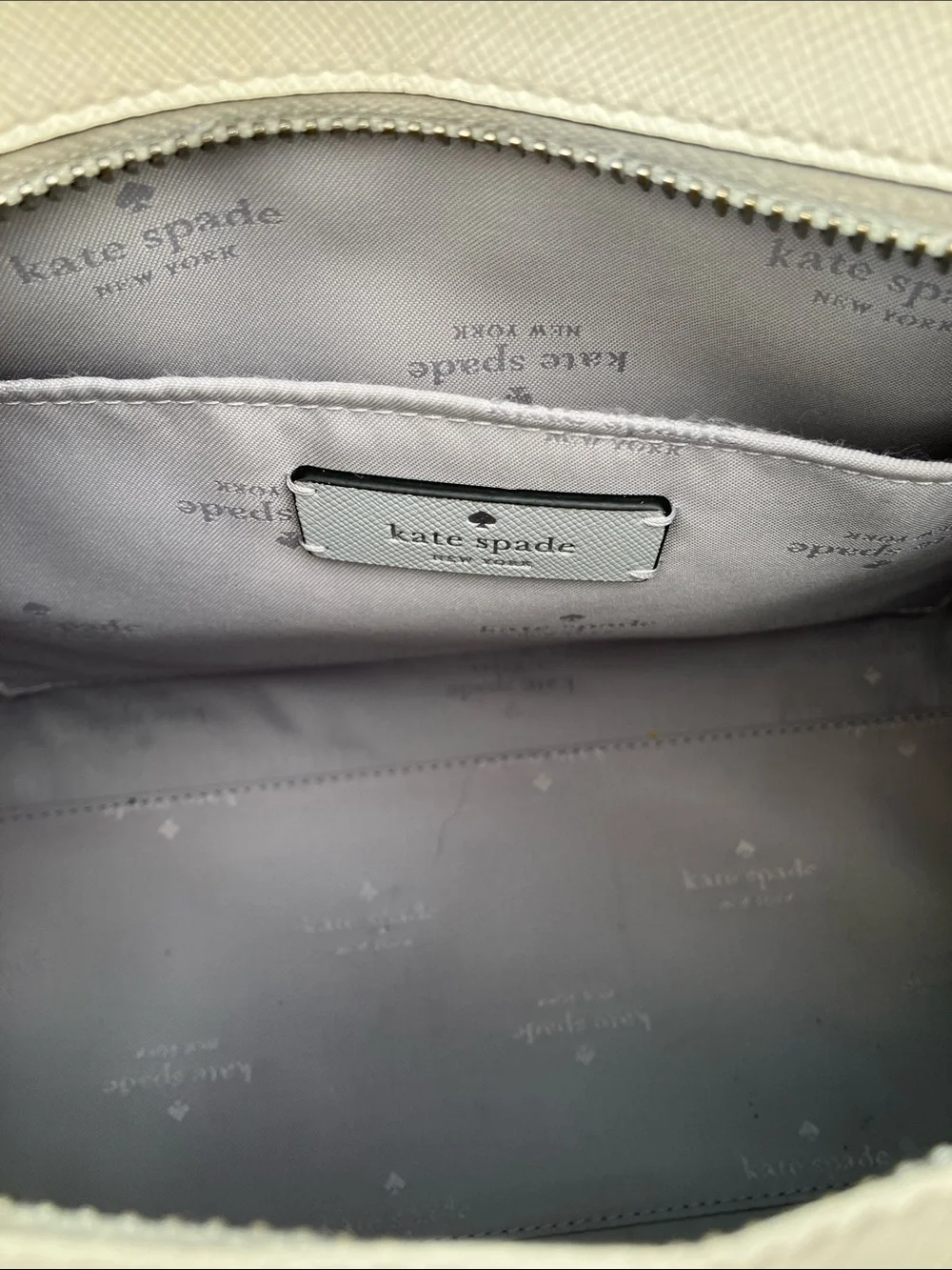 NWOT Kate Spade Madison Satchel Light Platinum Gray & Cream Colorblock + Wallet